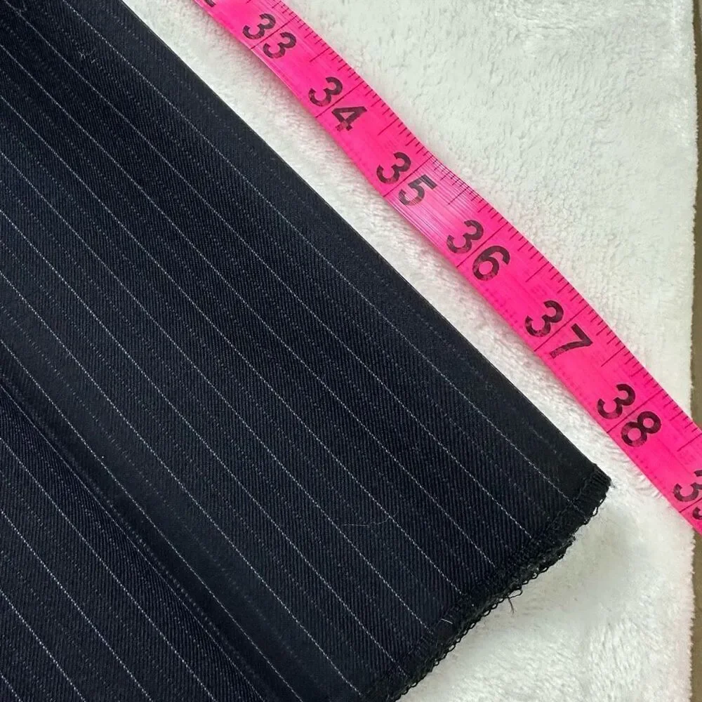 Jack Victor Men's 44L/38 Valentino CT Black Pinstripe Suit Set 100% Wool‎ New